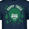 thumbnail image 2 of Teelocity Bob Ross Happy Trees Cartoon Graphic T-Shirt (Large - Standard Fit, Navy Green Art), 2 of 4