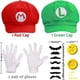 thumbnail image 4 of Gorra de béisbol unisex para adultos de Super Bros Luigi, disfraz de Cosplay, Halloween, Anime, juego de rol (rojo y verde), 2 unidades, 4 of 5