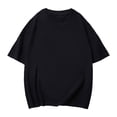 thumbnail image 3 of Oversized T-shirts for Men Short Sleeve Heavyweight Basic Tee Tops Crewneck Black L, 3 of 4