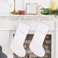 thumbnail image 4 of BSJJY Large Plush Solid Color Christmas Stockings,19.7In Mantel Candy Stocking,Christmas Tree Ornaments Gift Bag,White,1PCS, 4 of 6