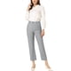 thumbnail image 2 of Pantalones de trabajo de mujer Inspire Chic de cintura alta con elástico en la parte posterior, largos hasta el tobillo, XS, gris sólido, 2 of 6