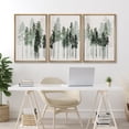 thumbnail image 4 of IDEA4WALL Framed Canvas Print Wall Art Set of 3 Pine Tree Watercolor Forest Nature Illustrations Artwork Fir Trees Modern Art Boho Decorative Colorful Chic for Rooms - Natural 24"x36"x3, 4 of 5