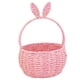 thumbnail image 4 of Cesta tejida a mano, cesta de Pascua con orejas de conejo, cesta de almacenamiento con asa rosa, 4 of 9