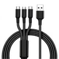thumbnail image 1 of Cable de carga para teléfono móvil tres en uno de nailon tejido, con tres líneas de datos, carga rápida de 2 A, múltiples cabezales, logotipo, pequeños obsequios, 1 of 5