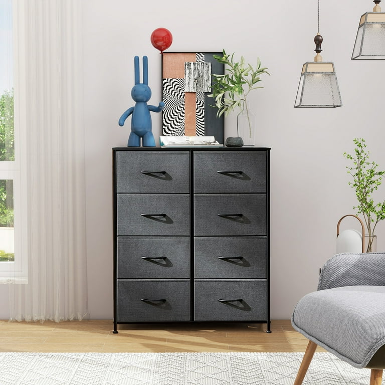 Dresser for Bedroom, Chests of Drawers, Storage Organizer with 8 Drawers,  Sturdy Metal Frame, Wood Tabletop for Guest Room, Closet, Entryway,  Nursery, Gray - Walmart.com