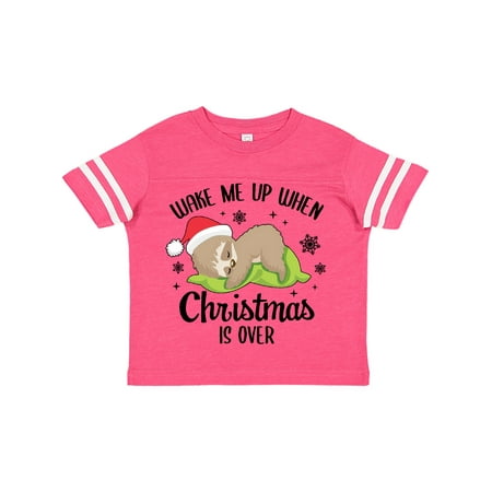 

Inktastic Wake me up when Christmas is Over with Cute Sloth Gift Toddler Boy or Toddler Girl T-Shirt