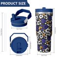 thumbnail image 4 of Leopard Print 30oz Handheld Travel Tumbler with Handle – Double Wall Stainless Steel Insulated Cup, Flip Straw Lid, Leak-Proof & BPA-Free for Hot and Cold Drinks – Durable Coffee & Juice Mug, 4 of 6