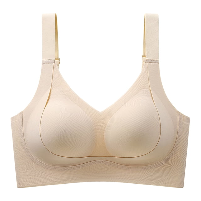 Kcodviy Women's Nude Adjustable Pull Women Bra Set and Plus Size and Drop Large Size Womens Bras Front Closure Women's Gathering Sports Bra Small Sports Bra without Steel Rings