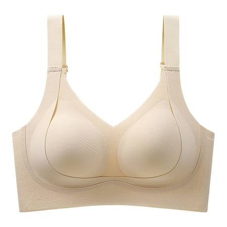 Ierhent Push Up Bras for Women Womens Seamless Bra No Underwire Comfort Push Up Bras Buttery Soft Wireless Bralette Full Coverage Sport Everyday Bra(Beige XXL)
