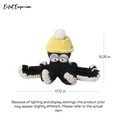 thumbnail image 2 of Stuffed Plush Toy — Lazy Black Octopus Plush with Yellow Beanie, Ultra-Soft Fluffy Cute Home Décor, 2 of 8
