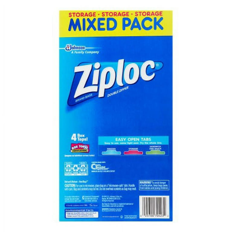  Ziploc Bags Gallon & Quart Double Zipper Variety Pack
