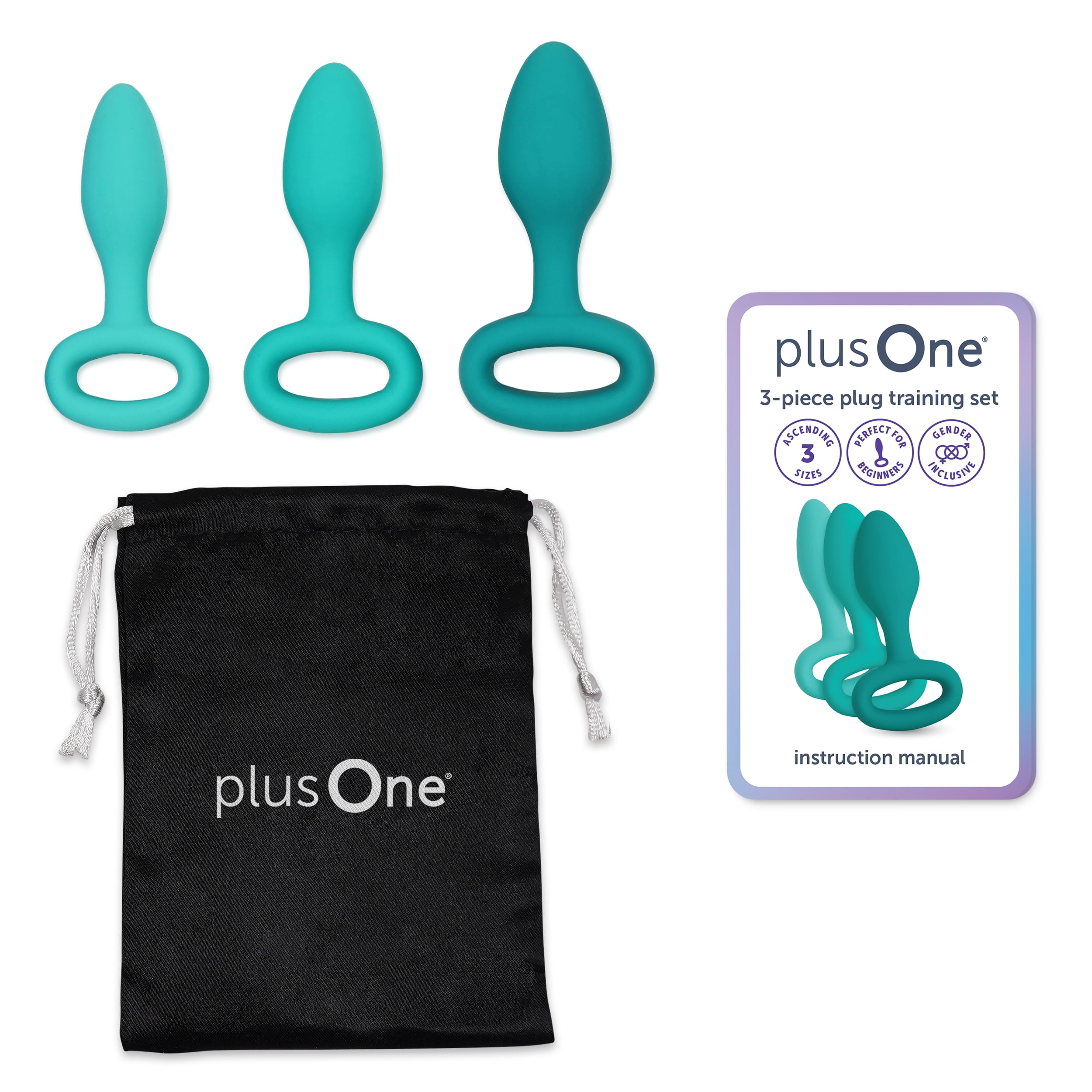 plusOne 3 piece Butt Plug Training Set, Waterproof