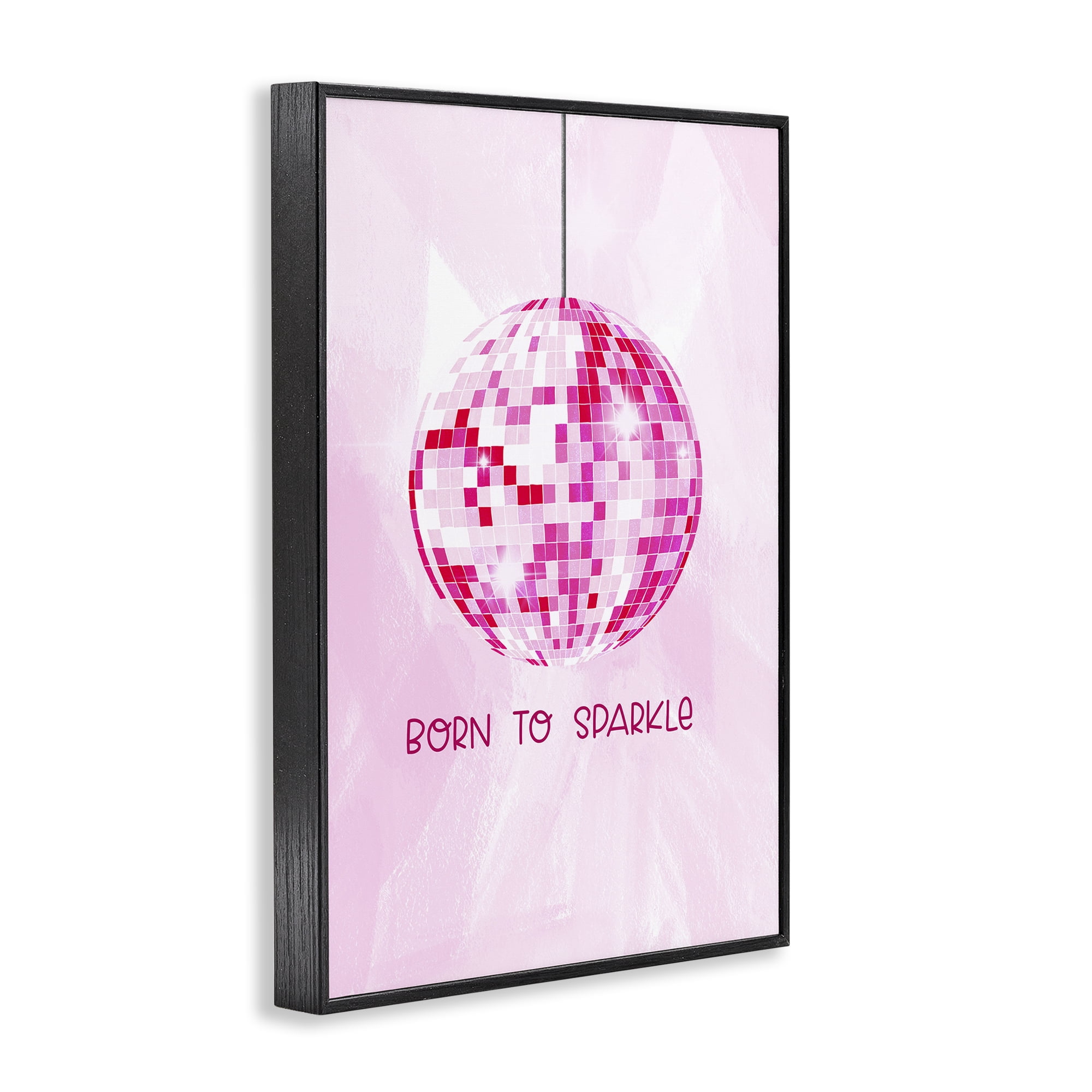 Stupell Industries Born To Sparkle Disco Typography Painting Black Framed Art Print Wall Art, 20 x 30