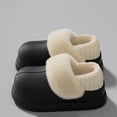 thumbnail image 2 of CHUMUD Women's Platform Slippers with Furry Collar - Plush Lined Winter Mules, Warm Non-Slip Indoor Outdoor House Shoes, 2 of 5