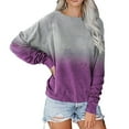 thumbnail image 1 of Blouses pour Femmes Automne Hiver Col Rond Manches Raglan Dégradé T-shirt Ample Blouses d'Été en Liquidation, 1 of 4