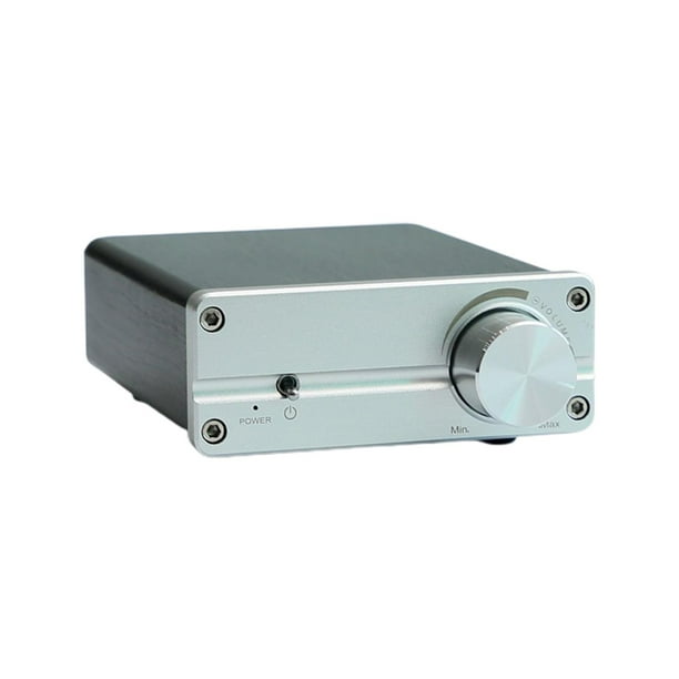 Amplificador de 2 canales Amplificador de potencia digital Amplificador de potencia estéreo digital compacto para sistema de casa estantería Plata