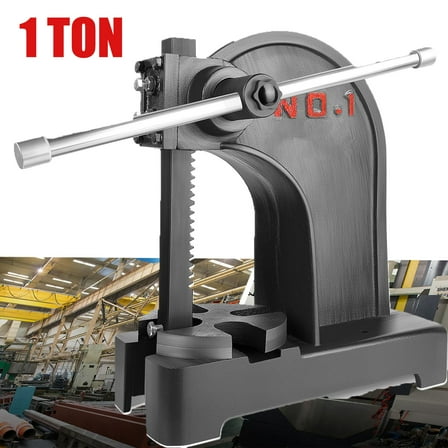 1 Ton Arbor Press, Manual Heavy Duty Arbor Press,  5.5" Maximum Height,  Cast Iron Desktop Press for Bending,  Medium Manual Stamping, Black