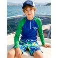 thumbnail image 3 of Aideaone 2 Piece Boys Swimsuit Set Kids Zipper Long Sleeve Rash Guard with Swim Trunks Bathing Suit Swimwear for Boys 7-12T, 3 of 6