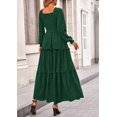 thumbnail image 2 of Vestido PRETTYGARDEN 2025 Maxi Verde Oscuro Manga Larga Talla S, 2 of 8