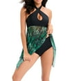 thumbnail image 2 of Conjunto de bikini sólido de contraste de pecho alto cómodo para mujer Conjuntos de traje de baño de una pieza OAVQHLG3B Store  lin121212, 2 of 4