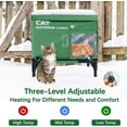 thumbnail image 3 of BRONKIGE  Heated Cat House for Winter, Outdoor Temperature Adjsutable Insulated Cat Shelter with Dual Safe Escape Doors & 2 Hook for Windproof, 100% Waterproof Heated Outdoor Cat Bed in Winter, 3 of 5