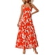 thumbnail image 1 of Vestido PRETTYGARDEN Floral Naranja Beige Maxi sin Mangas M, 1 of 9