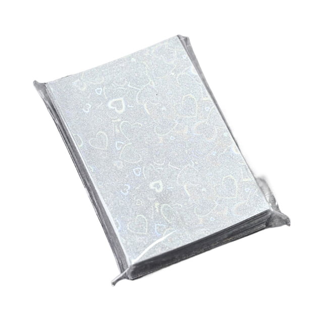 Matsuzay Funda para tarjeta pequeña, protección duradera contra arañazos y decoloración, manchas de película de tarjeta CPP, 50 piezas Carpetas de archivos Láser de amor plateado