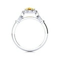 thumbnail image 3 of SuperJeweler 1 Carat Oval Shape Citrine and Halo Diamond Ring In Sterling Silver For Women, 3 of 6