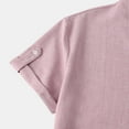 thumbnail image 6 of Miluxas Mens Henley Shirt Short Sleeve Basic Button-Down T-Shirt Solid Color Henley Shirt for Men Pink 8(M), 6 of 9
