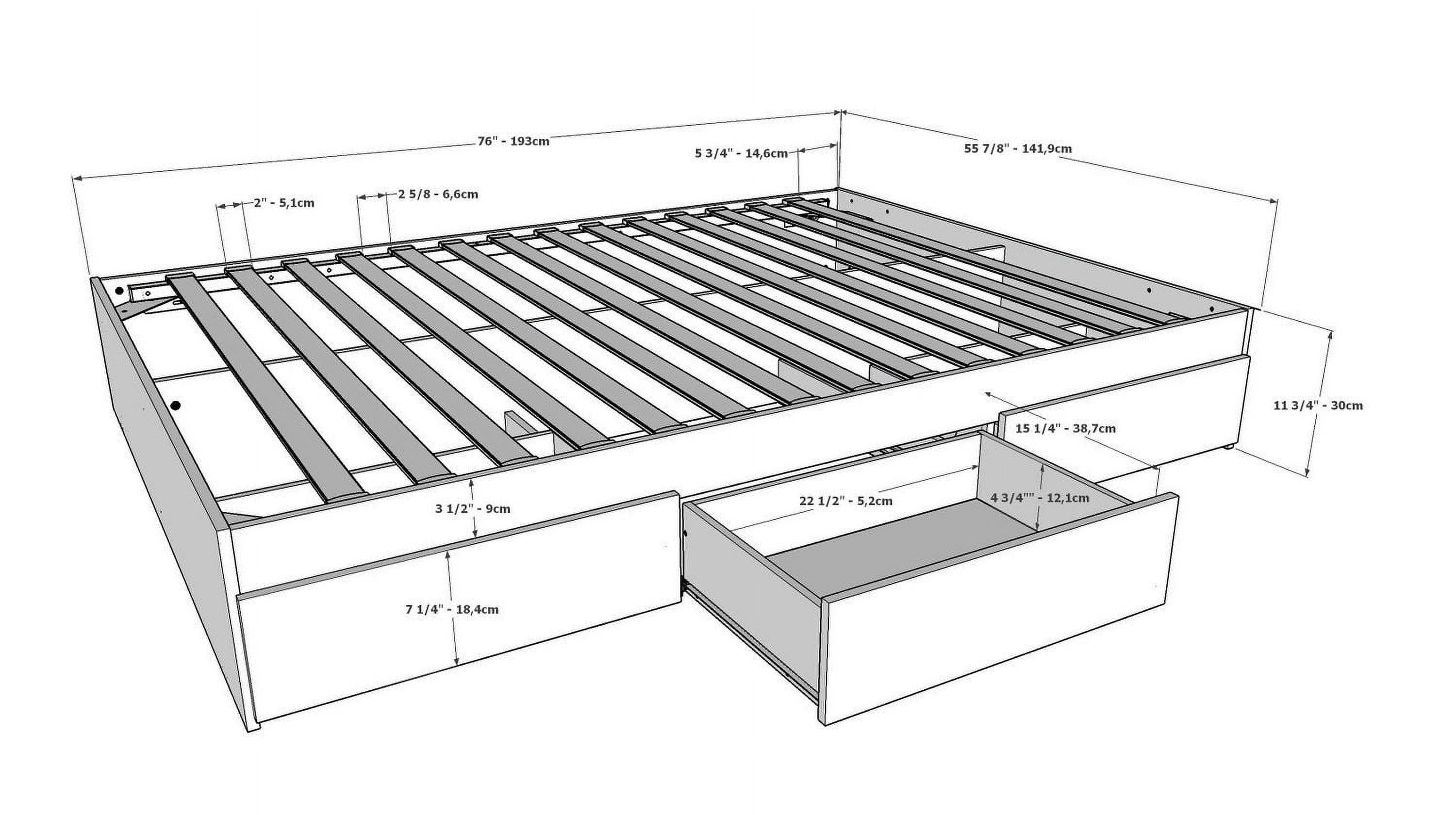 Ensemble de chambre à coucher double 2 pièces Nexera, Noir