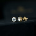 thumbnail image 3 of Rosec Jewels Lab Grown Diamond Stud Earrings 1 Ct - 6 mm Solitaire Earrings with Screw Back - EF-VS Grade, 10K Yellow Gold, 3 of 7