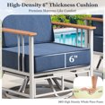 thumbnail image 5 of PARKWELL 3-Piece Outdoor Swivel Glider Chair with Side Table,Patio Oversized Metal Club Swivel Rocker Lounge Chairs with Luxury 6-Inch Thick Cushions for Front Porch Deck,White/Navy, 5 of 9