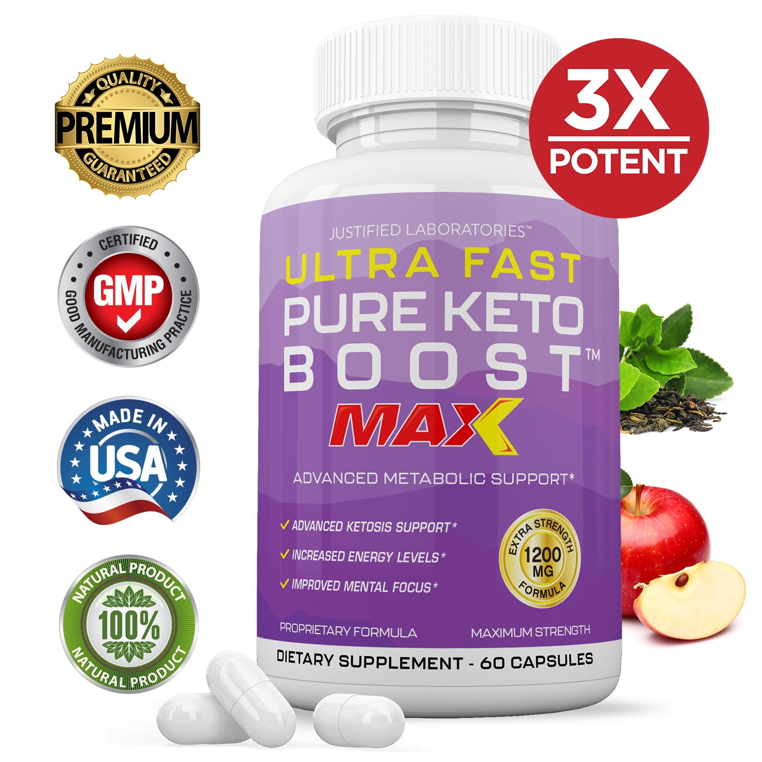 Ultra Fast Pure Keto Boost Max 1200MG Keto Diet Pills BHB Salts