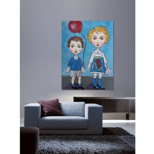 "Red Balloon" Painting Print on Wrapped Canvas