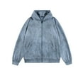 thumbnail image 3 of Dovford Womens and Mens Zip Up Hoodies Long Sleeve Fall Oversized Sweatshirts Acid Wash Y2K Jacket with Pockets, 3 of 5