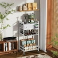 thumbnail image 3 of 4-Tier Coffee Bar Cart with Storage, 33" H Coffee Station Cabinet with Pod Drawers for Nespresso Vertuo, Mini Toaster Oven Stand Table for Home, Kitchen, Living Room (White + Grey), 3 of 7
