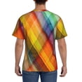 thumbnail image 3 of Bixox Men's Abstract Watercolors Tartan Printed Short Sleeve Skinny Athletic T-Shirt, 3 of 6