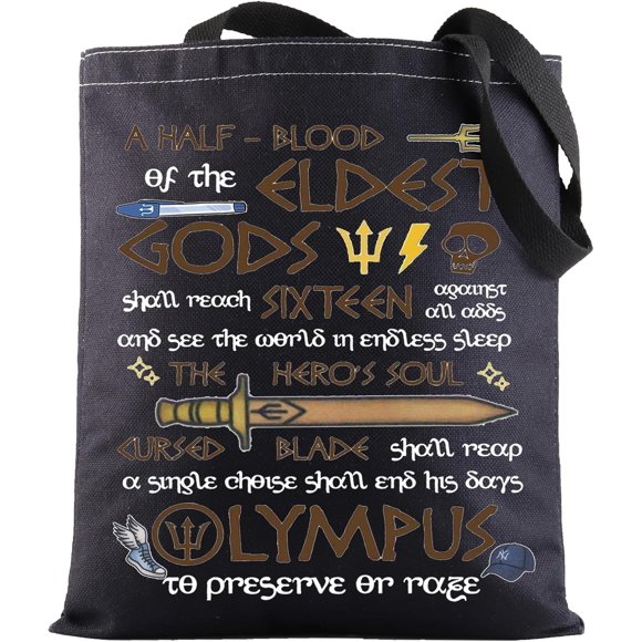 shiyou-Percy Camp Half blood Shoulder Bag Heroes of Olympus Inspired Gift Percy Riptide Sword Tote Bag Percy Movie Merch