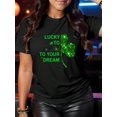 thumbnail image 1 of Camiseta de manga corta para mujer, camisetas tipo túnica, trajes de regalo cómodos, ropa deportiva, camisetas de verano, camiseta básicaSt. Patrick's Day Clover Digital Print Casual Lounge Short Sl, 1 of 7