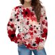 thumbnail image 1 of Gibobby Sudadera oversize mujer Sudadera suelta para mujer cuello redondo para otoño e invierno(Rojo,G), 1 of 4