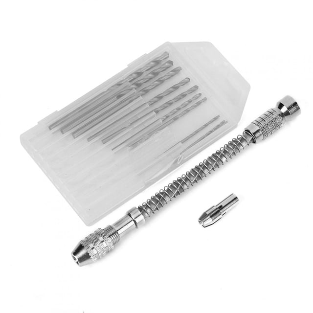 Taladro manual trenzado semiautomático de aleación de aluminio con 10 brocas para fabricación de modelos de carpintería