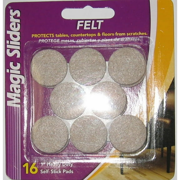 Magic Sliders L P 16PK 1" Oat Felt Pad, 1, Beige