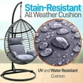 thumbnail image 3 of SereneLife Hanging Egg Indoor Outdoor Patio Wicker Rattan Lounge Chair with Stand SLGZ0EGG (Gray), 3 of 8