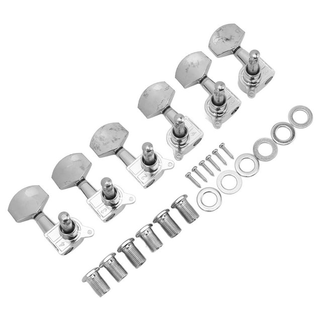 Square Head Tuner Keys, Compact Guitar Tuning Pegs Easy Installation For Acoustic And Electric Guitars Silver,Black