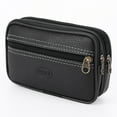thumbnail image 6 of fankhu Men PU Leather Phone Bags Solid Color Waist Pack Zipper Fanny Pack (Black), 6 of 9