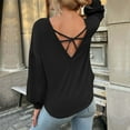 thumbnail image 4 of Women's 2024 Crew Neck Long Lantern Sleeve Casual Loose Ribbed Knit Solid Soft Pullover Sweater with Pocket, 4 of 6