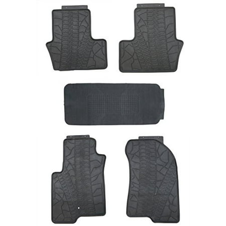 Weather Center Compass - Black Rubber All Weather Floor Mats for 2007-2016 Jeep Compass