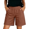 thumbnail image 4 of Oiangi Women's Dress Shorts High Waist Flat Front Shorts Casual Business Office Work Shorts with Pockets Coffee S, 4 of 5