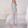 thumbnail image 3 of Goofa Orchids Flowers Printed Women’s 2 Piece Pajama Set Super,Pajamas Women's Long Sleeve Sleepwear Soft Button Down Loungewear Pjs Lounge Set Nightwear-Small, 3 of 9