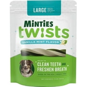 Minties Twists VetIQ Dog Dental Bone Treats, Dental Chews for Medium/Large Dogs (Over 40 Lbs), 20 Count